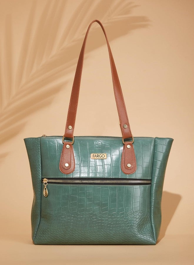 Fargo PU Women's Stylish Handbag (Green) - Image 3